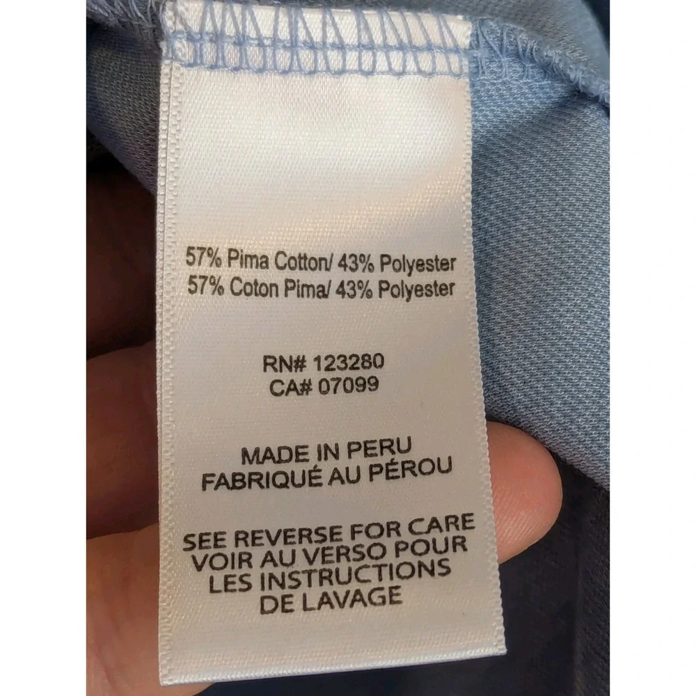 Travis Matthew Polo Mens Medium Blue Striped‎ Short Sleeve Performance Golf - Picture 4 of 5